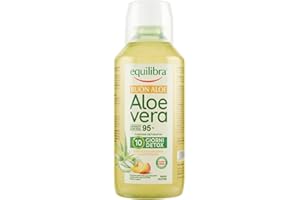 Equilibra Integratori Alimentari, Buon Aloe Vera 95%, da Bere Puro o Diluito, Aloin Free, Detox, Pura Polpa, Senza Aggiunta di Acqua, con Succo di Pesca, Senza Glutine, 500 ml
