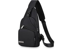 COSIESNEST Sacoche Homme Bandouliere Sac à Bandouliere, Sac Banane Homme En Toile Sac Poitrine 3 Poche 1 Pièce Sac Banane Bandouliere Pour Homme & Femme à L'Envers, à Pied Ou à VéLo