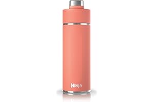Ninja Thirsti Water Bottle and Flask 530 ML with Leak-Proof Lid, Designed for Carbonated, Hot & Cold Drinks, Ideal for Travel & Sports, Triple Insulated, Stainless Steel, Coral, DW1801EUUKPE