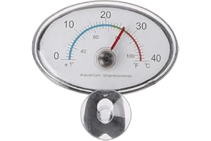 siwetg Thermomètre pour aquarium avec pointeur et cadran de température submersible en plastique