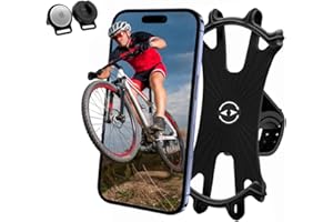 VIVEY Handyhalterung Fahrrad,Universal Silikon Handyhalter Motorrad Halterung,Airtag fahrradhaltermit 360° Drehbar Abnehmbare für 4,5-7 Zoll Smartphone(Schwarz-8)