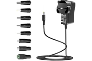 Zolt 5V 2A Power Supply Adapter, Universal AC DC 5V Power Adaptor with 8 DC Plugs for Household Electronics, 10W Max.