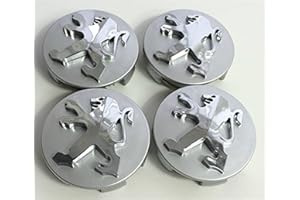 ZUOBYMBC 4 Pièces Cache-Moyeu pour Peugeot 106 107 206 207 306 307 506 507 108 208 308 Gris 60 mm,Cache Moyeux,Cache de Roue Centrale,Auto Cache Moyeux Capuchons De Centre,Jante Centre D'emblème