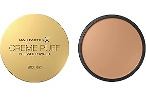 Max Factor Creme Puff Cipria Compatta, Finish Opaco e Texture Leggera, Adatta a Tutti i Tipi di Pelle, 005 Translucent, 14 g