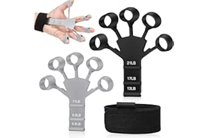 CEZKFH 2 Stück Fingertrainer Finger Extensor Exerciser, Finger Trainer Hand Training GripVerstellbarer Silikon Handtrainer Unterarmtrainer Grippy Finger Trainer Für Verbessert Die Bewegung Der Finger