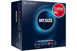 MY.SIZE Klassiska kondomer, 60 mm breda, 80 st mega-pack, extra tunna, premiumkvalitet, känsliga, 0,07 mm väggtjocklek