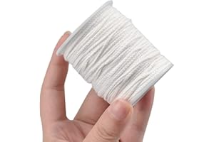 acdokuk 61M Candle Wicks, Braided Cotton 24 Shares On a Roll, Candle Wax Wick Core Spool, Adjustable Candle Wick Length, for DIY Oil Lamps Craft Candle Making Supplies