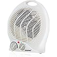 Geepas Portable Fan Heater – Adjustable Thermostat with 2 Heat Settings 1000-2000W & Overheat Protection - Lightweight Heater with Cooling/Warm/Hot Wind Option for Office Home – 2 Year Warranty