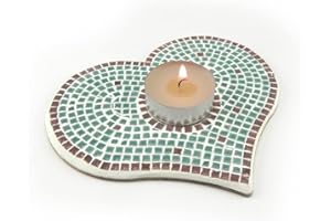 ALEA MOSAIC Kit mosaïque décoration bougeoir DIY Bleu-turquoise