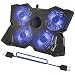 Produktbild Tree.NB Laptop Kühler Cooling Pad für 11-17 Zoll Notebook - Gamer Gaming mit 4 leisen 125mm Lüfter, 2 USB Ports & henverstellbarem Set & Blue LED Beleuchtung