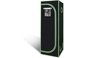 Izrielar Tente de Culture, Grow Box, Grow Box, Opaque et imperméable, Serre pour la Maison, Oxford 600D, 60x60x180cm Noir et Vert