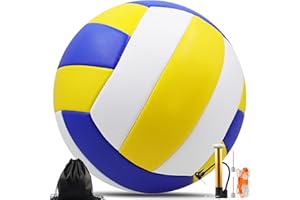 Bibykivn Palla da Pallavolo,Pallone Beach Volley,Soft Touch Volleyball per Interni ed Esterni,Pallavolo per Spiaggia Palestra Addestramento,Articolo Con Zaino e Borsa a Rete Con Pompa,Taglia 5