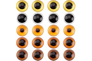 PH PandaHall 20pcs Cabochon en Verre Yeux 30mm, 5 couleurs Demi-Rond Yeux D'Animaux Dragon Hibou Chat Animal Camée Dôme Carreaux pour Bricolage Artisanat en Peluche Animaux Résultats de Bijoux