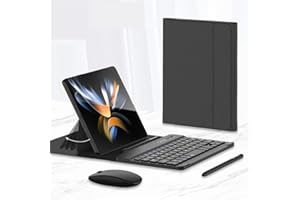LILITOK Galaxy Z Fold 6 - Juego de teclado y ratón con S Pen compatible con Samsung Galaxy Z Fold 6 5G funda con teclado + ratón + lápiz (rayas)
