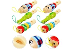 Fischietti in Legno per Animali,Biluer 9PCS Fischietti A Forma di Animale dei Cartoni Animati Giocattoli Fischietto per Uccelli Interessanti Bambini Fischietto per Bambini Fischio Carino (Multicolore)