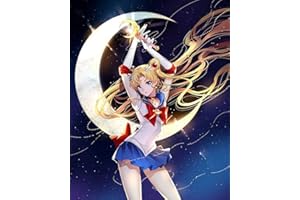 DVBQQWE Kit de peinture diamant 5D pour adultes, Sailor Moon Diamond Art Peinture avec diamants DIY Kit de peinture par numéro avec strass et strass 30,5 x 40,6 cm