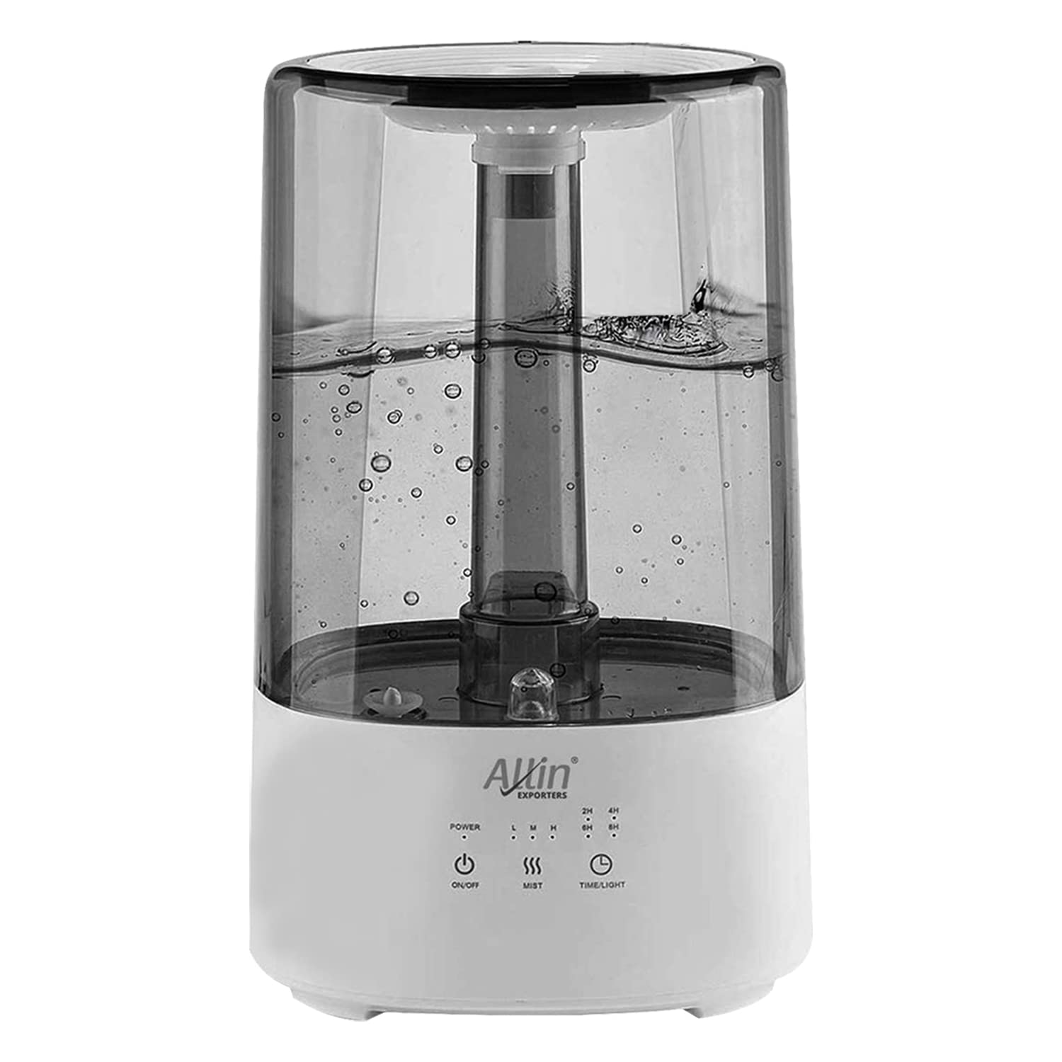 Allin Exporters 191 Top Fill Humidifier with Touch Screen, Night Light & Essential Oil Tray Ultrasonic Cool Mist for Cold & Cough 10-12 Hour Run Time for Baby Bedroom & Large Rooms (3.2L, Grey)