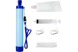Alfaview Personal Water Filter, 1500L Portable Water Purification Straw Outdoor Survival Equipment, Water Filtration Kit 0.01 Micron Emergency Gear for Camping Hiking Travel Backpacking