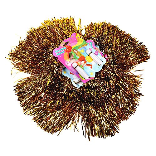S/O® 12er Pack (6x2) Pom Poms Farbe: Gold PomPoms Tanzwedel Cheerleader Puschel Tanzpuschel