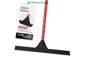 Tyroler våtrum golvskrapa slitstark | 45 cm huvud 100 % gummi, 4 delar 140 cm långt handtag skrapa, perfekt badrum och duschs