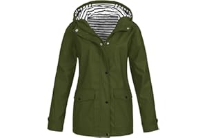 MOKBAY Veste De Pluie Femme Imperméable Court Manteaux Imperméables De Travail Manteau À Capuche Vestes De Randonnée avec Poches