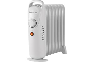 EPISENT Oil Filled Radiator Heater 7 Fin 700W, Compact & Quiet Portable Electric Heater with Adjustable Thermostat, Overheat & Tip Over Protection, Free Standing Oil Filled Radiator for Home & Office