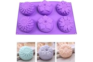 MEISO Seifenformen Silikon, 6 Hohlräume Gießformen, Badebomben Formen, Schokoladenform, Süßigkeitenformen, Non-Stick Backform für DIY Handgemachte Seife, Schokolade, Jelly