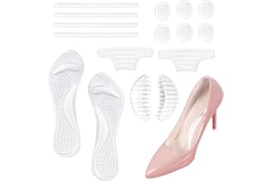 LUXSTELLAR Juego de plantillas antideslizantes para tacones altos, almohadillas de gel para zapatos, comodidad y estabilidad para sandalias y chanclas, solución perfecta para zapatos antideslizantes, plantillas