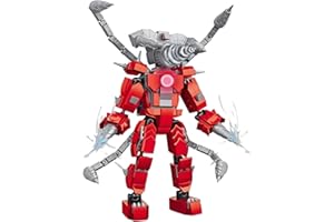 Kouipoie Skibidi Building Blocks Set da 494 pezzi, Furious Titan King of The Drill Children's Building Block Toys, Skibidi and Birthday Cake Decorations for Children and Adults. (2017)