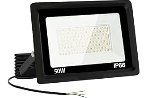Jefedana LED Outdoor Spotlight 50 W IP66 Waterproof Floodlight 6000 K 5000 LM Super Bright LED Spotlight for Backyard, Garage, Hallway, Garden