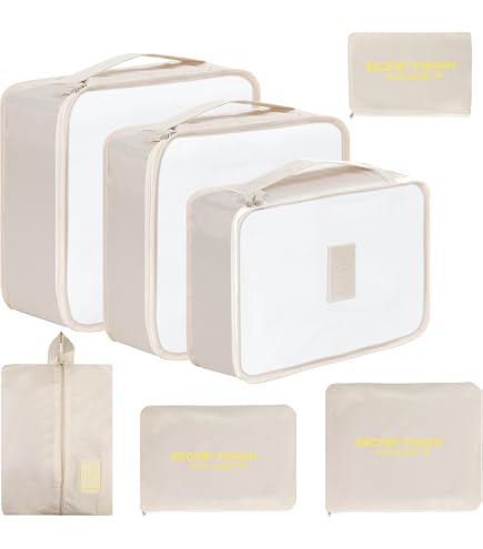 Sacchetti di compressione da viaggio a 5 pezzi Set: cubi di