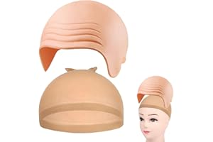 Tbczvx Bald Head Cap and Hairnet - Latex Head Cap for Halloween Fancy Dress Cosplay Hat Costume Accessory for Boys, Girls, Women and Men