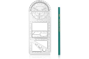Vicloon Règle Géométrique Multifonctionnelle, Règle de Dessin Mathématique Gabarit, Outil de Mesure de Gabarit de Dessin Géométrique, pour les artistes, les étudiants, les enseignants (Triangle)