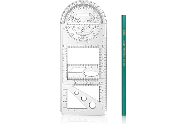 Vicloon Règle Géométrique Multifonctionnelle, Règle de Dessin Mathématique Gabarit, Outil de Mesure de Gabarit de Dessin Géométrique, pour les artistes, les étudiants, les enseignants (Triangle)