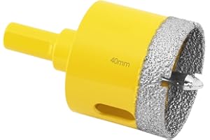 Aohhy Broca de Diamante 40mm con Piloto de Centrado, Profesional Sierra Coronas Perforadora de Diamante para Azulejos, Porcelana, Vidrio, Mármol y Cerámica