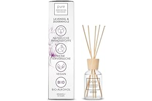 ‎PURE ROOM EDITION PURE ROOM EDITION 100ml Raumduft Lavendel & Zedernholz: natürliche Inhaltsstoffe, vegan & tierversuchsfrei, Bio-Alkohol, Diffuser mit Stäbchen hergestellt in Italien
