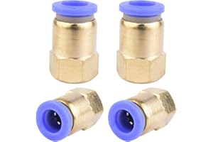 ANGEEK Lot de 4 raccords pneumatiques de 8 mm de diamètre extérieur x 1/8" Filetage femelle PT droit Raccord pneumatique Qualité industrielle Raccords de raccordement pneumatiques en ligne