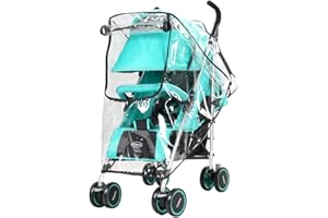 GHEART Parapioggia,Parapioggia Passeggino,Impermeabile Parapioggia,Parapioggia Passeggino Universale,Copertura per Passeggino con Finestre,Buona Ventilazione, con cerniera,Montaggio Facile,Transparente
