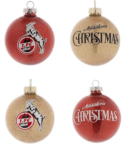 1. FC Köln Weihnachtssterne 10er Set - Rot/Silber 3cm Glas
