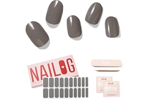NAILOG Semi Cured Gel Nail Strips, Extra Long Nail Polish Strips (20 Pieces), Long Lasting Semi Cured Nail Stickers with Soft Glossy Gel Finish, Kiss The Rain