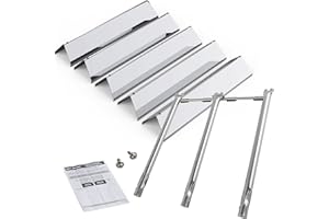 WELL GRILL 7636 Flavorizer Bar mit 69787 Edelstahl Brenner für Weber Spirit E-310 S-310 E-320 S-320 mit vorderen Brennerknöpfen (2013-2017), Spirit II 300 Series (2017-Neuer)