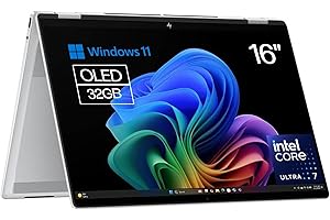 HP Omnibook X Flip - Ordenador portátil Convertible de 16" 3K OLED táctil (Intel Ultra 7-258V EVO, 32GB RAM, 1TB SSD, Intel ARC Graphics, Windows 11 Home, WiFi 7) Silver - Teclado QWERTY Español