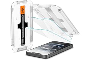 Spigen Glas.tR EZ Fit Protector Pantalla para iPhone 16e, iPhone 14, iPhone 13, iPhone 13 Pro, 2 Unidades, Alta Definicion, Dureza 9H