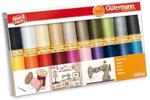 Gütermann creativ Nähfaden-Set mit 20 Spulen Baumwolle 100 m in verschiedenen Farben