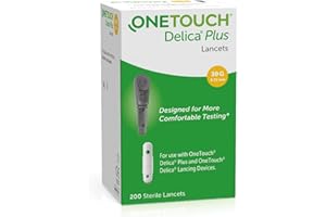 OneTouch® Delica® Plus Sterile Blood Glucose Test Lancets for Self-Monitoring of Blood Glucose I 200 Sterile Lancets I Blood Glucose Testing at Home or on the Go I 1 Pack with 200 Sterile Lancets