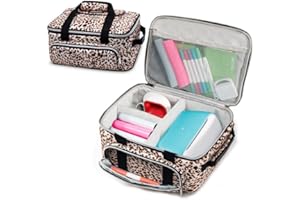 VIGEGARI Carrying Case for Cricut Joy, Cricut Carrying Case Compatible with Cricut Easy Press Mini, Tote Bag for Cricut Joy Accessories and Supplies, Leopard.
