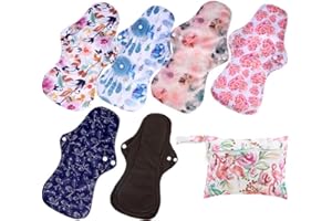 Lot De Lingettes Menstruelles RéUtilisables Et ImperméAbles En Charbon De Bambou - DéBit RéGulier - DéBit Lourd (Flux Abondant)