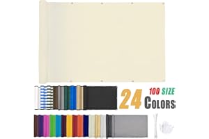 ZHhan Privacy Screen for Backyard Deck Patio Balcony Fence Porch Sun Shade PVC UV Protection Sun Wind 8 Days Delivered 15 Colors 352 Sizes 420D Milky white