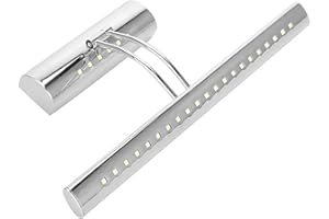 Natudeco Mirror Wall Light, 40cm/15.75in Stainless Steel Dressers Front LED Light Modern Vanity Mirror Light for Bathroom Bedroom Living Room