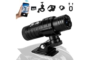 Lottsall 64GB Action Cam, WiFi 1080P HD & 120° Weitwinkel Helmkamera für Motorrad & Fahrrad, Wasserdicht Actionkameras für Bis zu 3-7 Stunden Dauerbetrieb